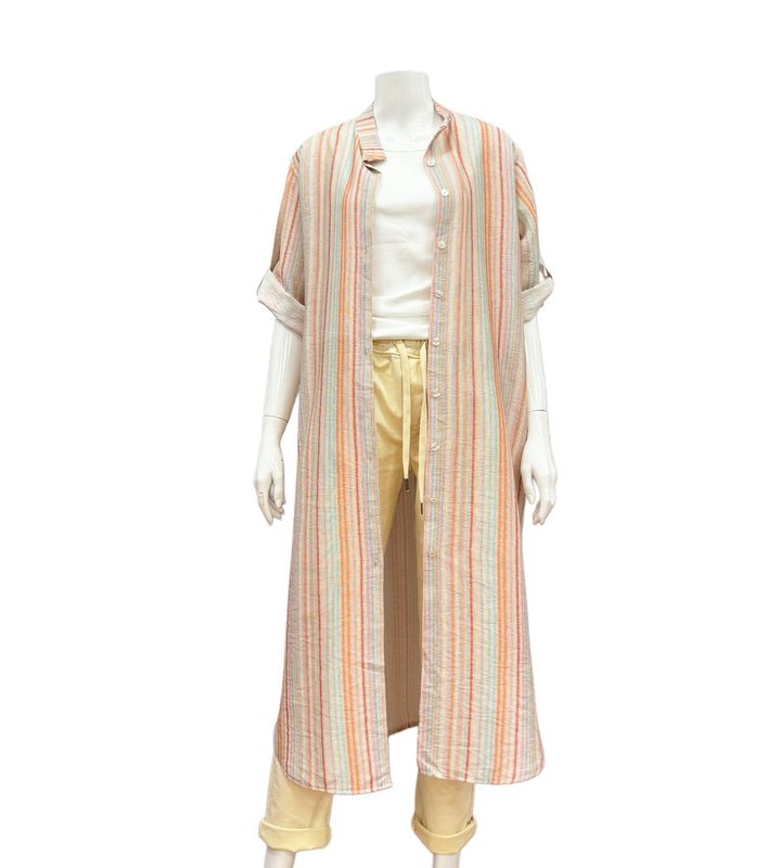 Manuela Longbluse/ Kleid fine stripe MARTA DU CHATEAU Manuela Longbluse/ Kleid fine stripe MARTA DU CHATEAU