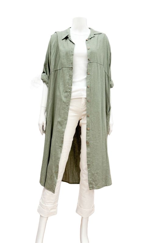 5149 Longbluse/ Blusenmantel miltary/ khaki MARTA DU CHATEAU 5149 Longbluse/ Blusenmantel miltary/ khaki MARTA DU CHATEAU