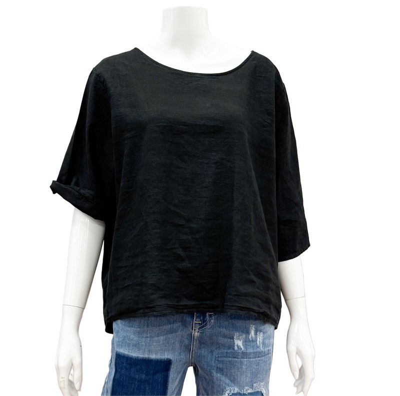 83428 Blusenshirt mit Rückenknopfleiste schwarz MARTA DU CHATEAU 83428 Blusenshirt mit Rückenknopfleiste schwarz MARTA DU CHATEAU