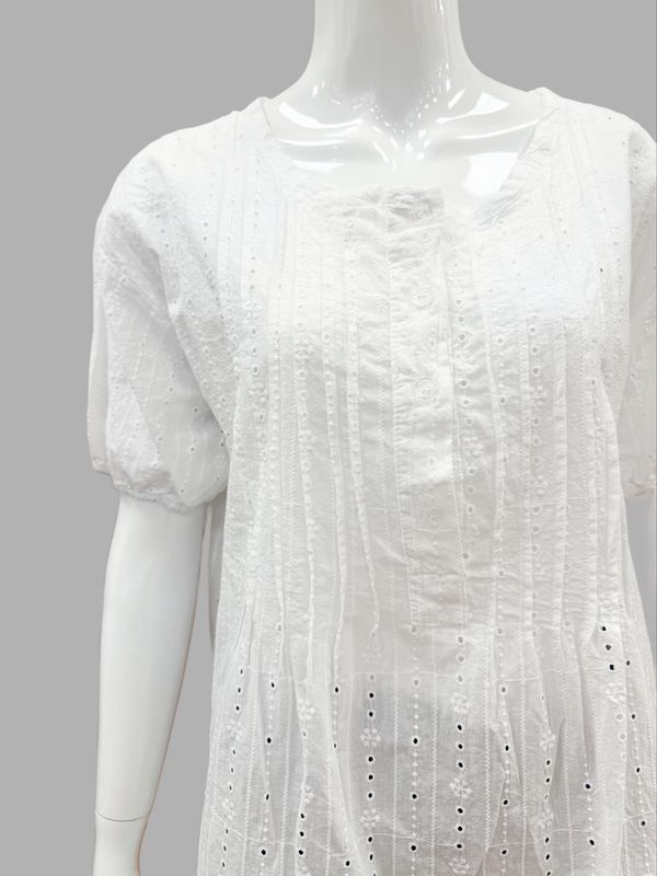6987 süße Bluse mit Lochstickerei weiß MARTA DU CHATEAU 6987 süße Bluse mit Lochstickerei weiß MARTA DU CHATEAU