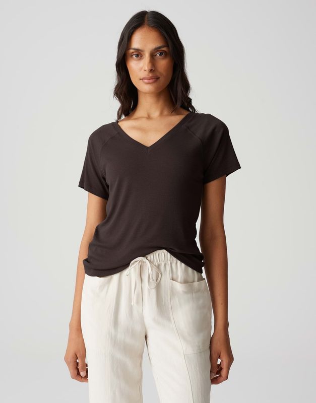 SAVELLA Slim Jerseyshirt mit feiner Rippstruktur 20024 midnight brown OPUS SAVELLA Slim Jerseyshirt mit feiner Rippstruktur 20024 midnight brown OPUS