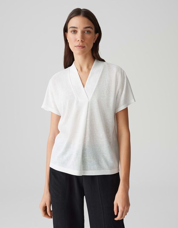 SANZE Regular Jerseyshirt aus weichem Flammgarn 1004 milk OPUS SANZE Regular Jerseyshirt aus weichem Flammgarn 1004 milk OPUS