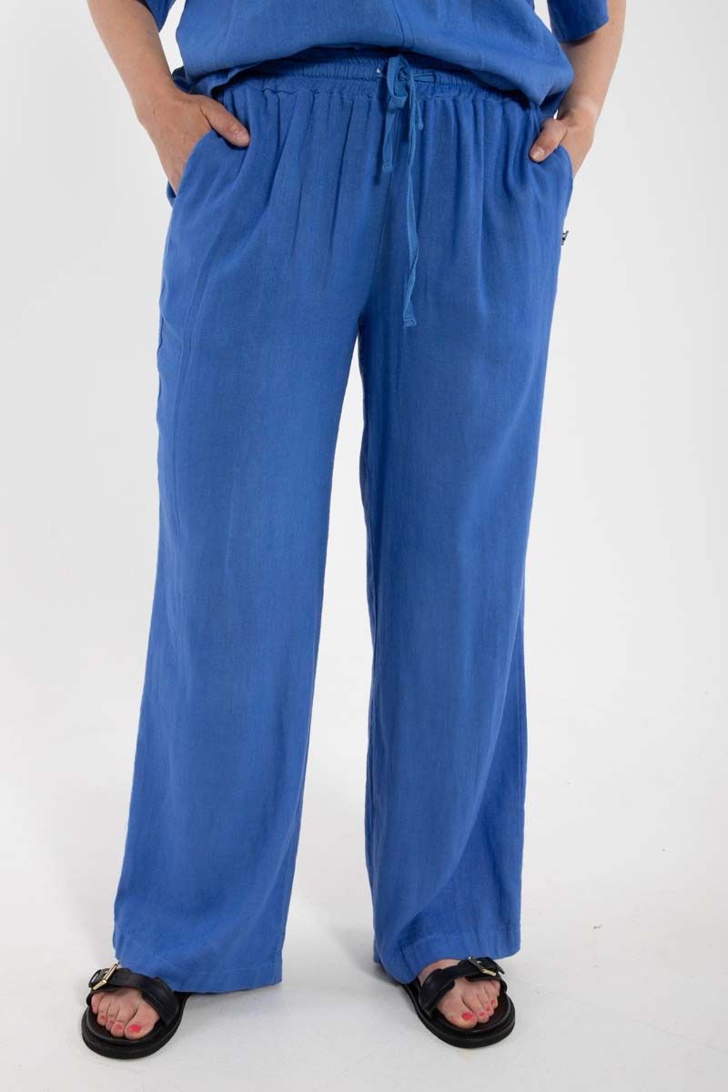 DANEBREEZE legere Leinen Modal Hose blau DANEFAE