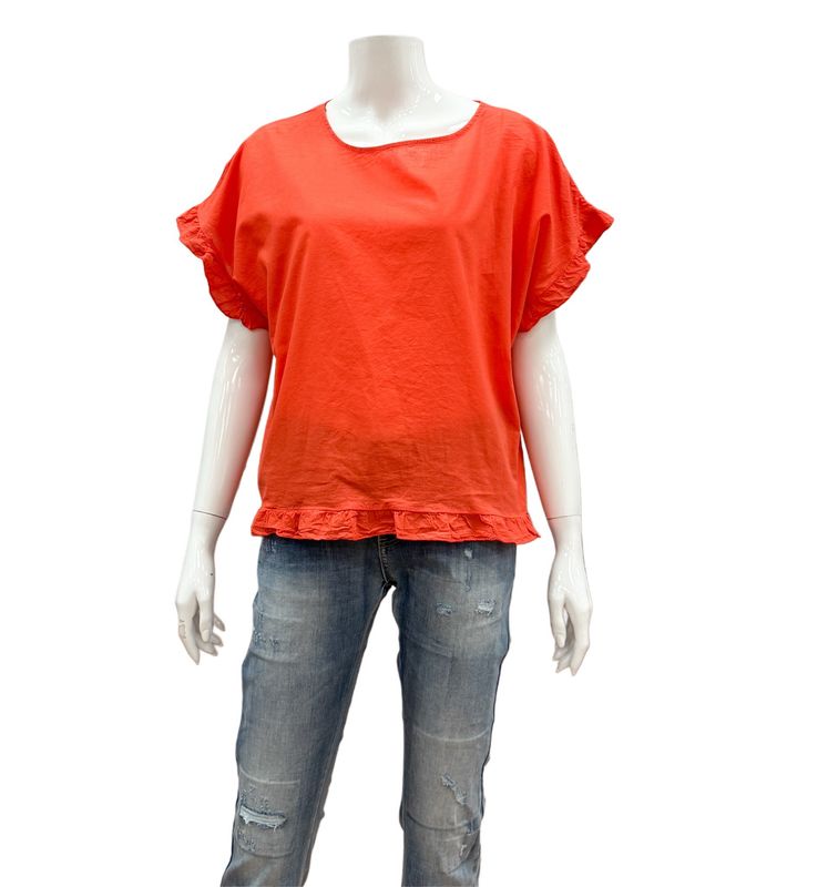 68493 BW Bluse mit Volants rot MARTA DU CHATEAU 68493 BW Bluse mit Volants rot MARTA DU CHATEAU