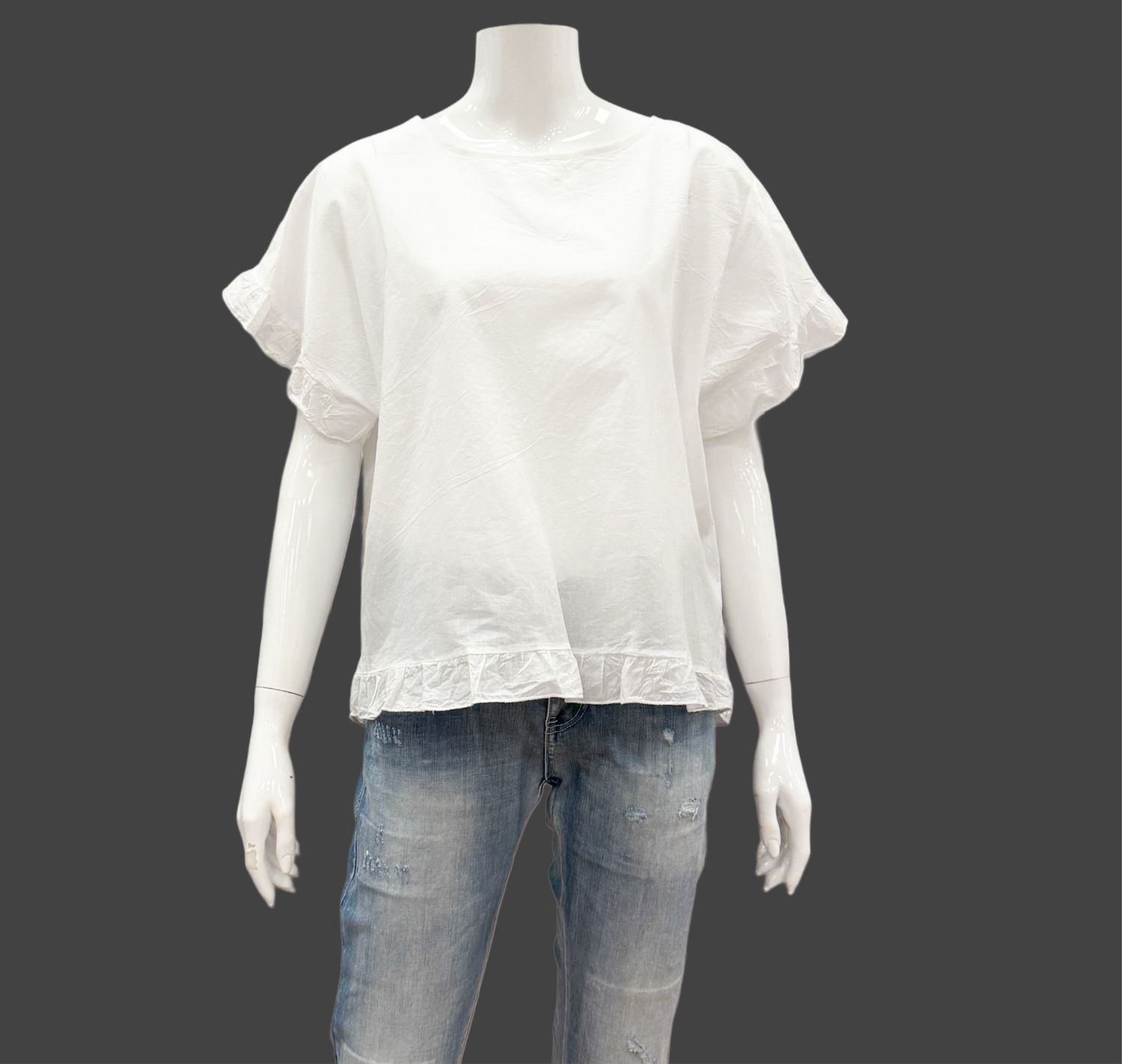 68493 BW Bluse mit Volants weiß MARTA DU CHATEAU
