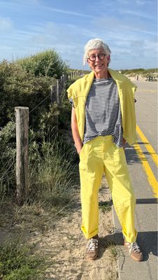 MILO yellow, TESSA Sweater yellow und marine, Stripeshirt YOU TOO