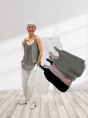 TOP Seide  Viscose in 3 Farben MARTA DU CHATEAU, Leinenhose MAISON HOTEL