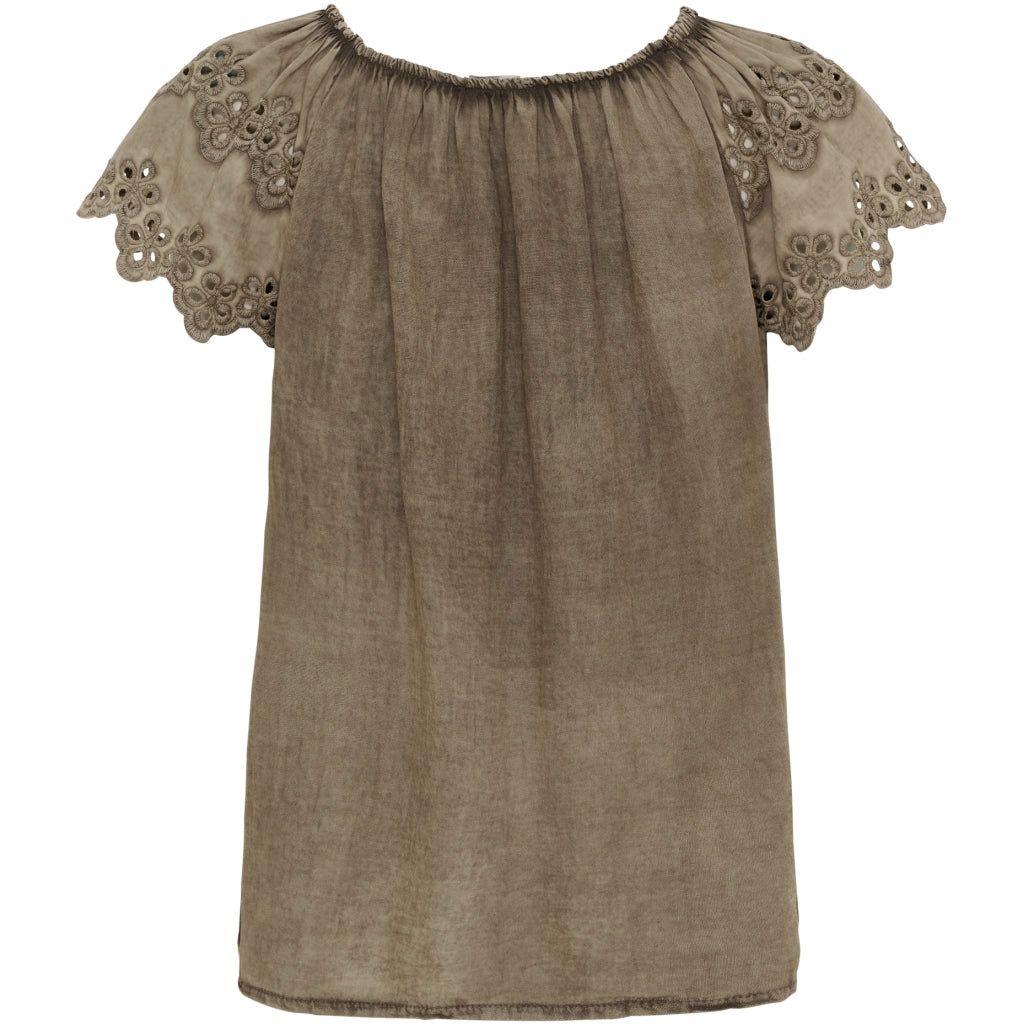 Randi Bluse mit Carmenausschnitt braun MARTA DU CHATEAU