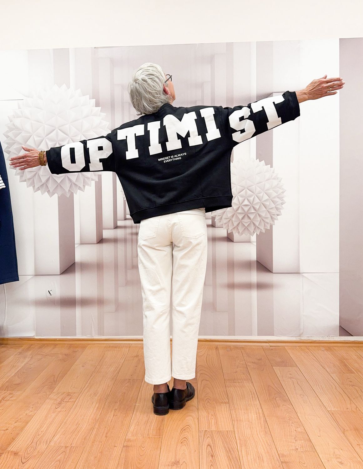 51135/5 Sweater black mit Schriftzug rückwärtig, oversize THE SHIRT PROJEKT