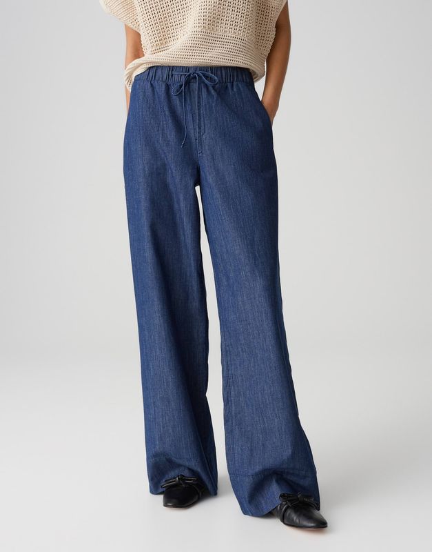 MELANE DENIM Wide Leg Pants aus BCI Cotton 70259 mid oxford blue OPUS MELANE DENIM Wide Leg Pants aus BCI Cotton 70259 mid oxford blue OPUS