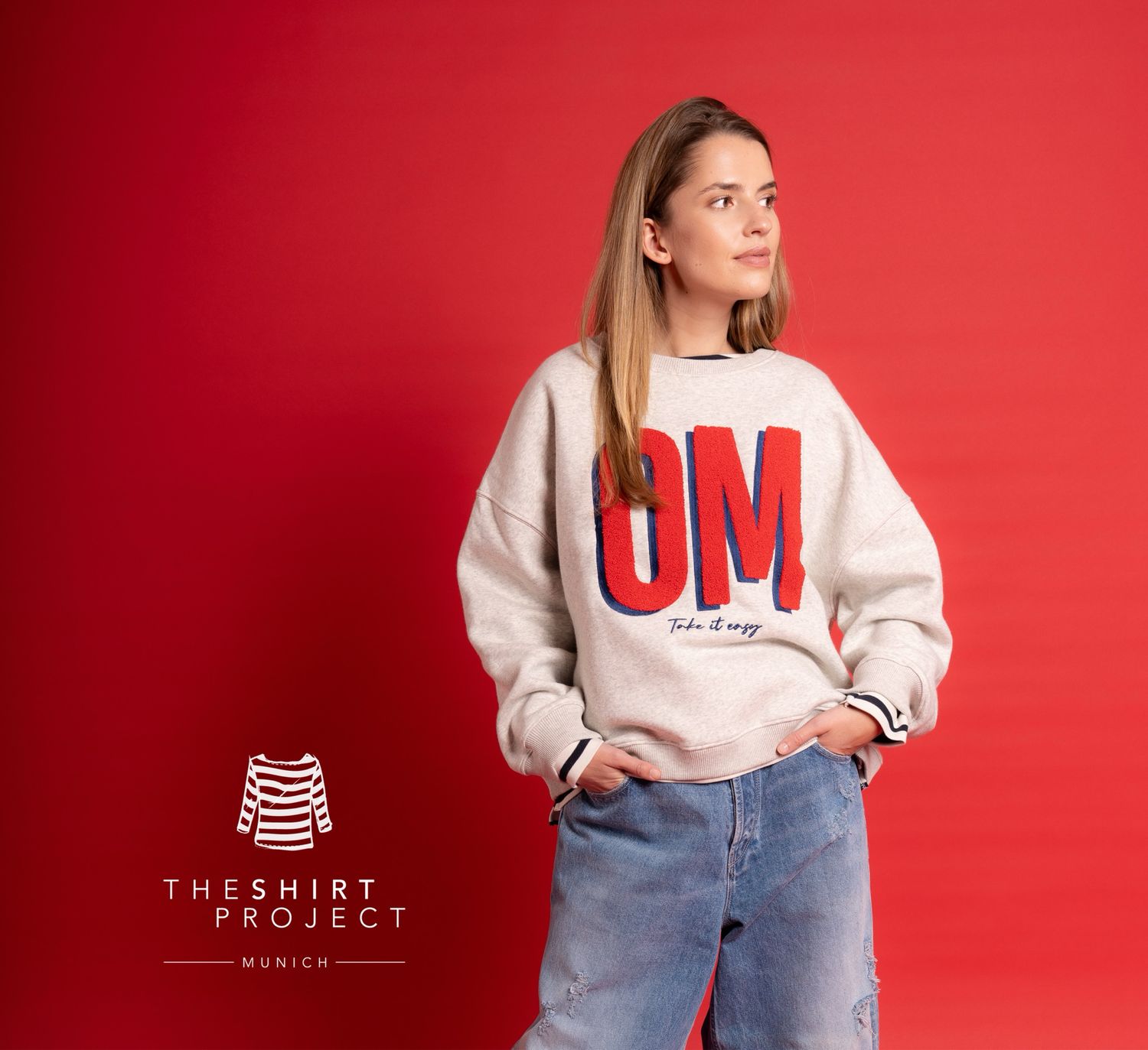 51033/ Sweater "OM" light grey melange THE SHIRT PROJEKT