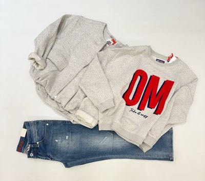THE SHIRT PROJEKT Sweater" OM " und Ballon Sweatjacke, 7/8 Jeans BLUE MONKEY reduziert