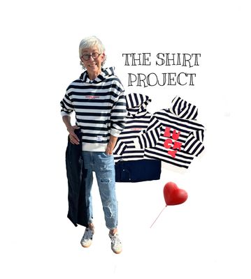 HODDIE navy offwhite gestreift THE SHIRT PROJEKT, Hose Tessy navy RED BUTTON reduziert