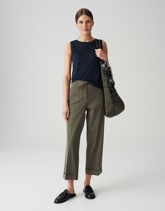 MEERI URBAN Relaxed City Pants aus weichem Lyocell Mix 30034 olive leaf OPUS
