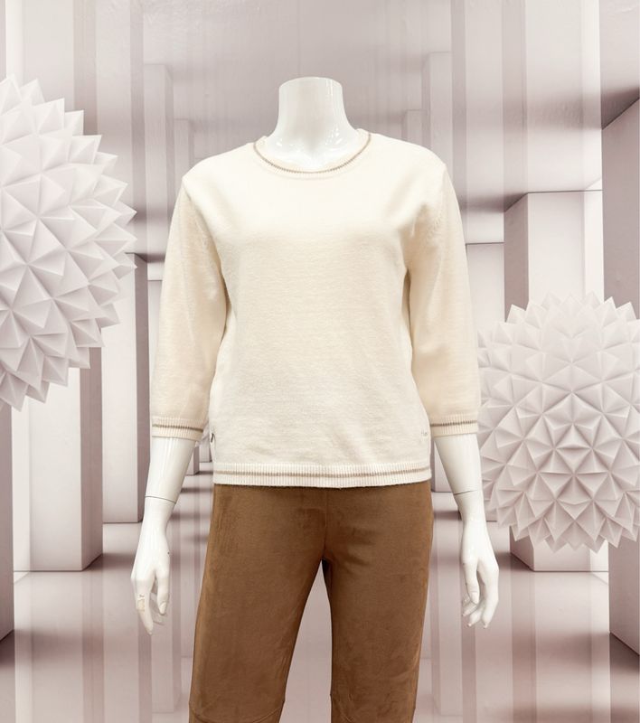 5336 -101 3/4 Arm Pulli offwhite taupe FRIEDA&FREDDIES