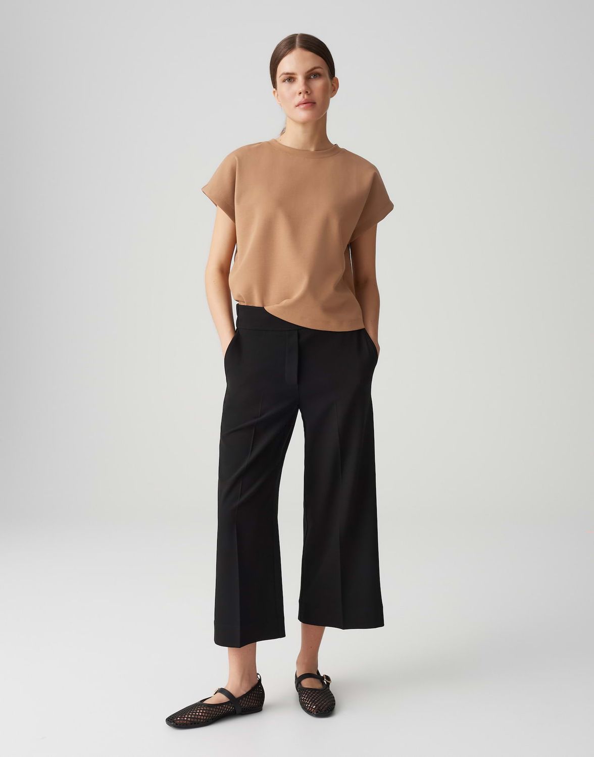 GANNE Loose Sweatshirt aus Cotton Modalmix golden oak OPUS