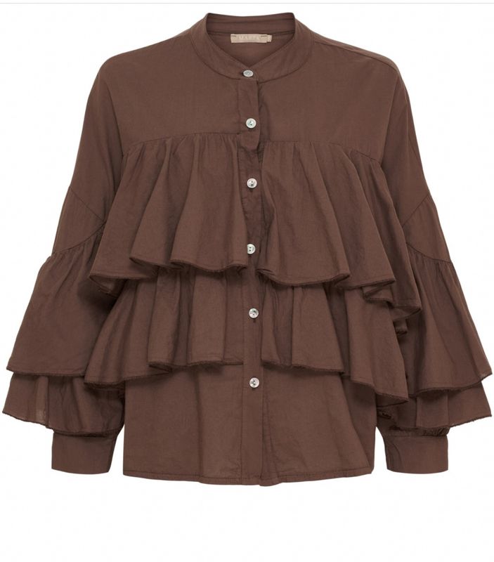 DEBBIE Volantbluse moro braun MARTA DU CHATEAU