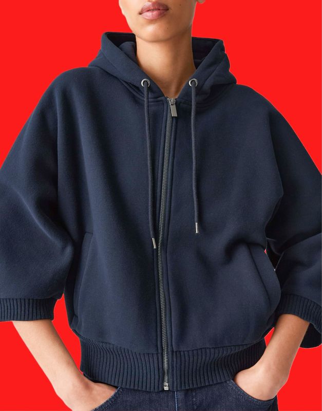 GENITA Loose Kapuzenjacke aus ultraweichem Sweat 60020 navy OPUS GENITA Loose Kapuzenjacke aus ultraweichem Sweat 60020 navy OPUS