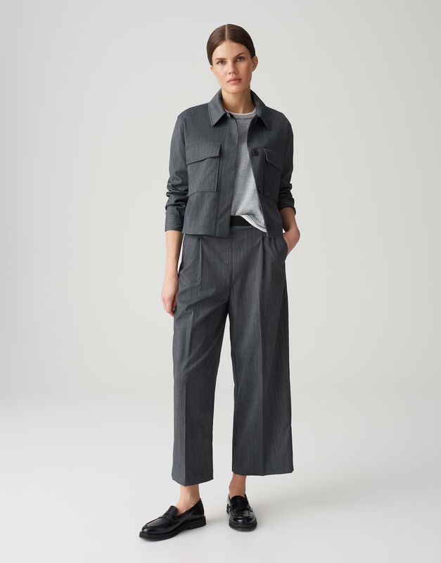 MOZY LANE Culotte mit feinem Nadelstreifen 60020 graublau OPUS MOZY LANE Culotte mit feinem Nadelstreifen 60020 graublau OPUS