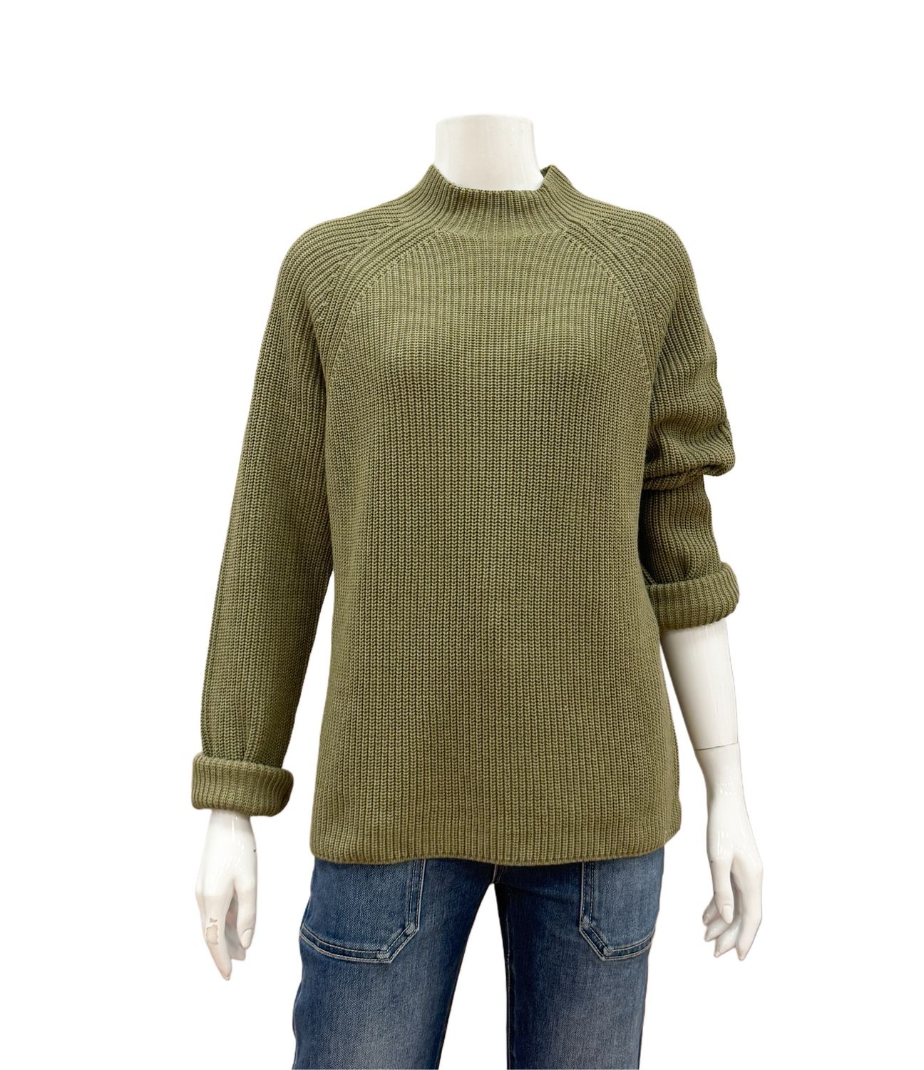 SLK20-8826 Mockneck BW Pullover olive BLOOMINGS