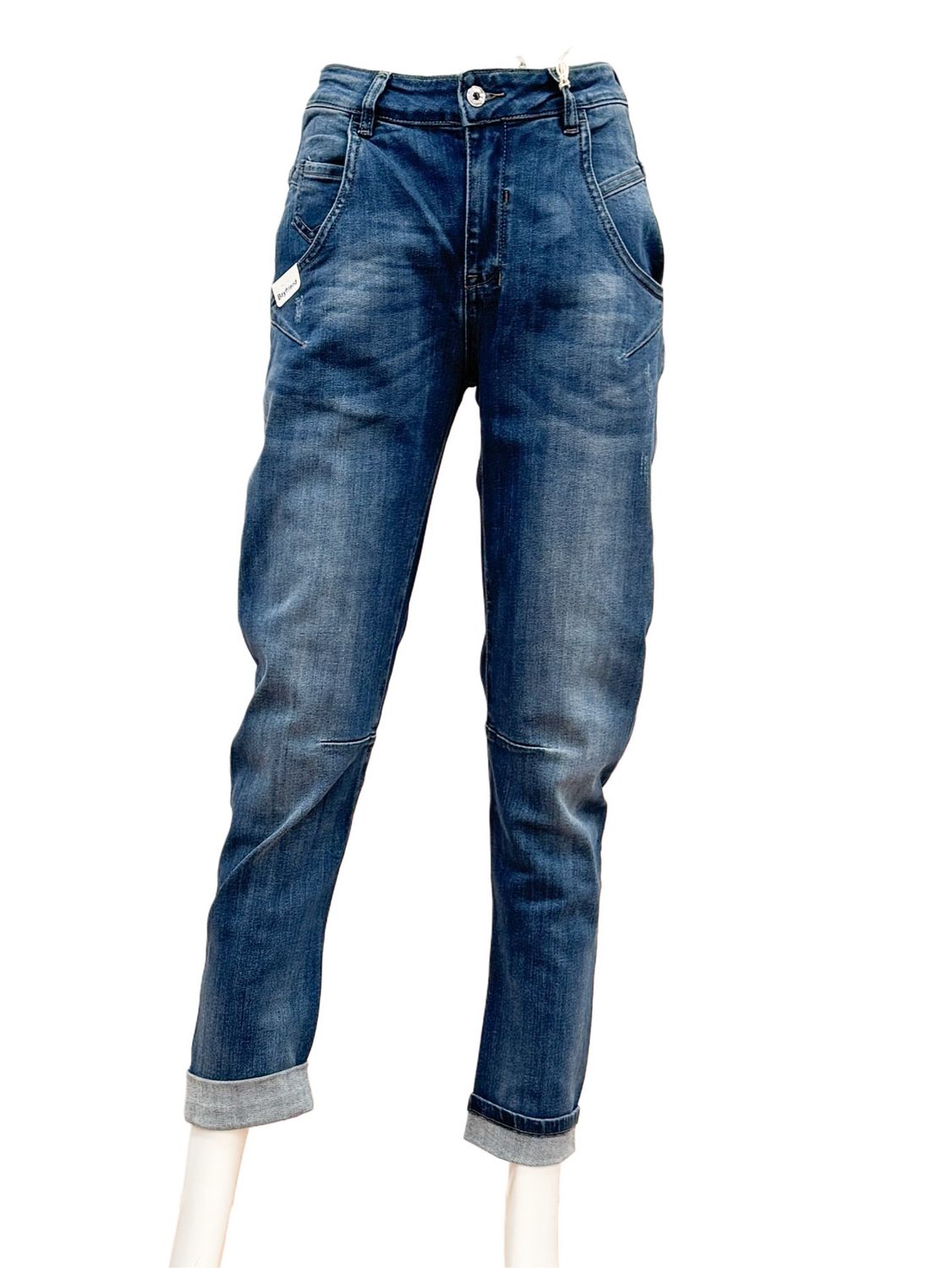 57NELA11521Y blue denim Boyfriend Jeans BLUE MONKEY- als Rollup 28er Länge