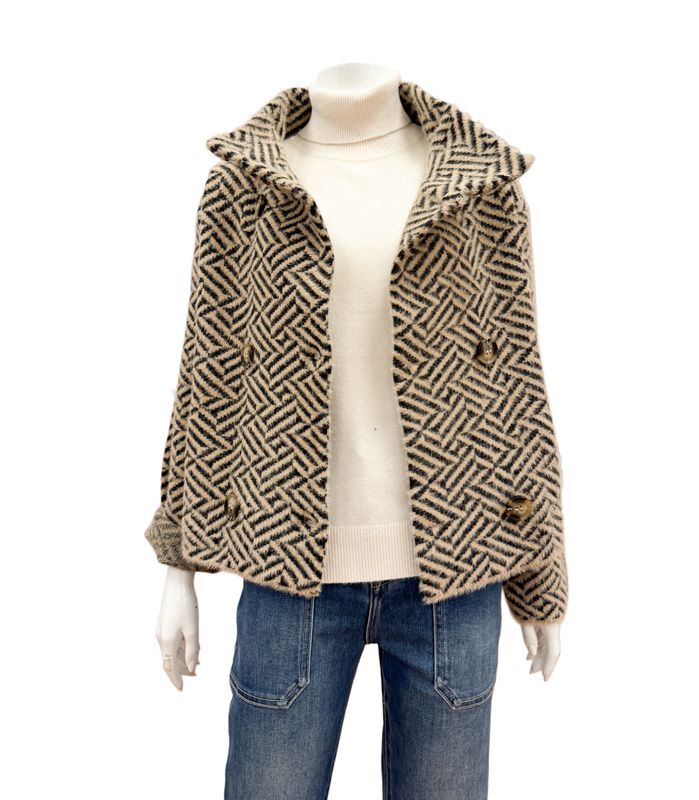 Beth kuschelige Jacke in schwarz sand RINO&PELLE Beth kuschelige Jacke in schwarz sand RINO&PELLE