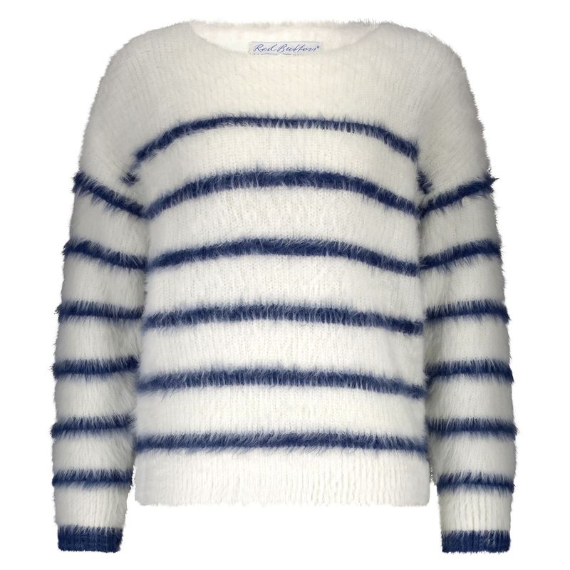 SRB4616 Fuzzy Strickpullover ecru indigo RED BUTTON