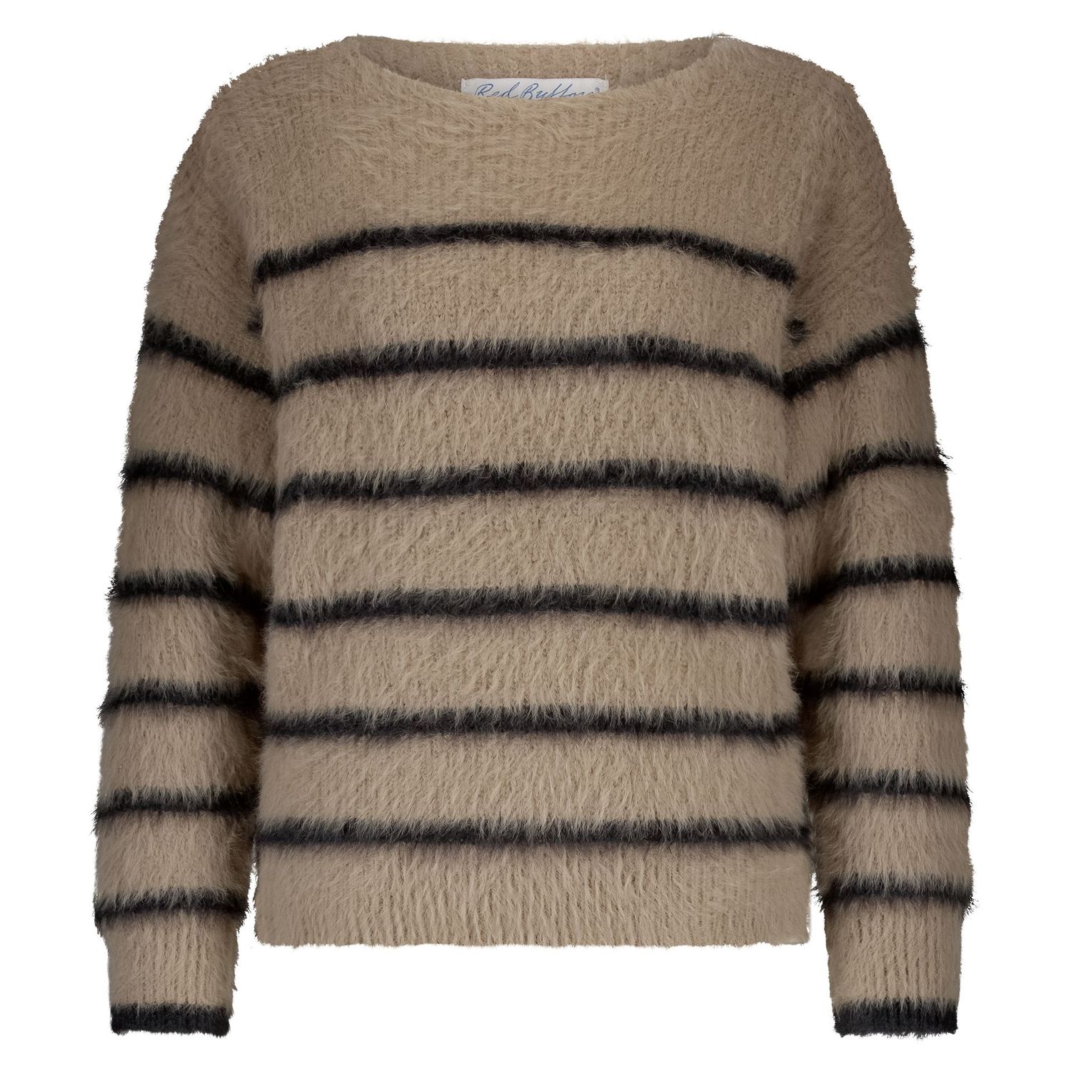 SRB4616 Fuzzy Strickpullover latte black RED BUTTON