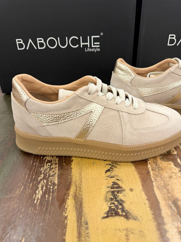 LIVA 48 Wildledersneaker beige gold BABOUCHE