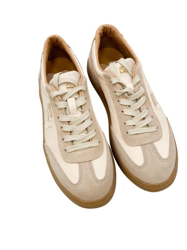 TORRA Wildleder/Ledersneaker taupe ecru gold BABOUCHE TORRA Wildleder/Ledersneaker taupe ecru gold BABOUCHE
