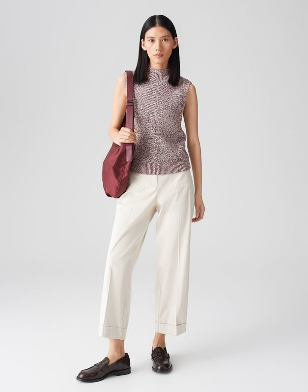 POHILO Slim Stricktop aus nachhaltigem Cotton Mix Cassis OPUS