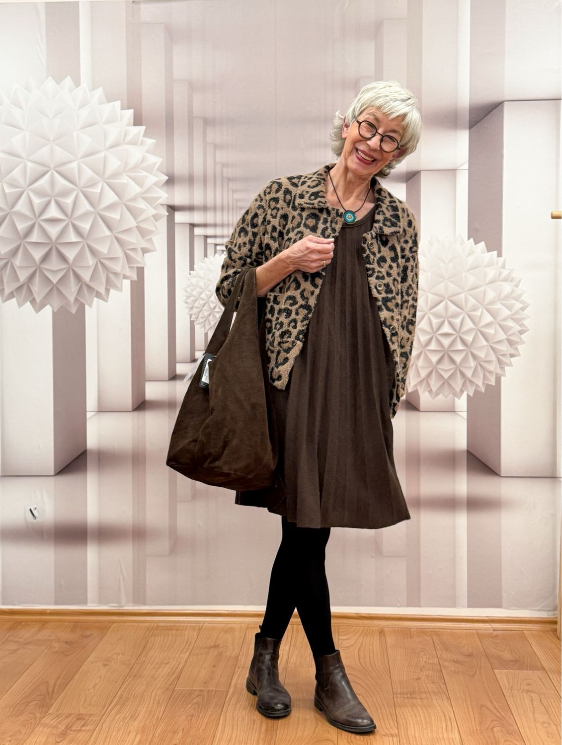 JASMIN Kleid mit Plisseefalten moro braun MARTA DU CHATEAU