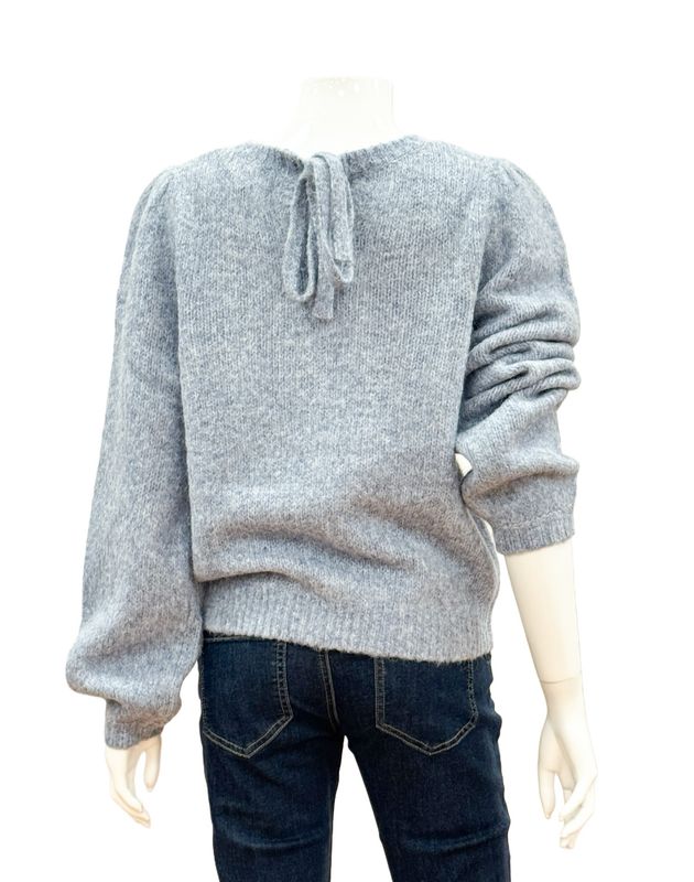 SRB4740 kuscheliger Pullover mit Rückenschluppe mid blue melange RED BUTTON SRB4740 kuscheliger Pullover mit Rückenschluppe mid blue melange RED BUTTON