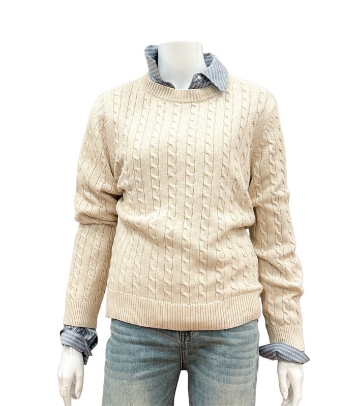 SLK20-8778 moon melange Zopfpullover BLOOMINGS SLK20-8778 moon melange Zopfpullover BLOOMINGS