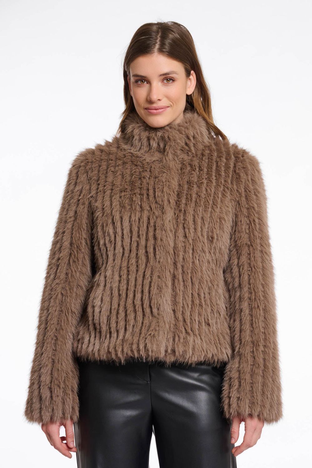 Faith toffee Langhaar Webpelzjacke RINO&PELLE