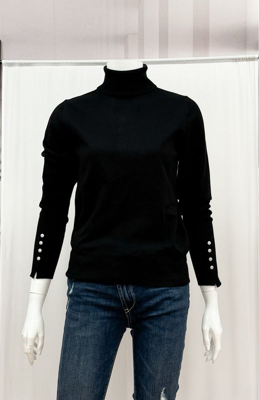 SLK76-8823 black Rollkragen Strickpullover BLOOMINGS SLK76-8823 black Rollkragen Strickpullover BLOOMINGS