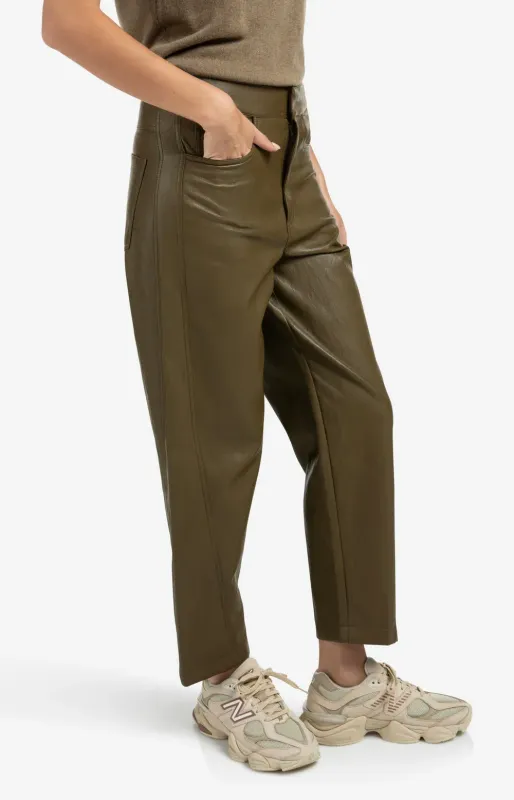 01-309221-80820 capers brownish green Hose aus Lederimitat mit Nahtdetails YAYA- eine Größe kleiner kaufen