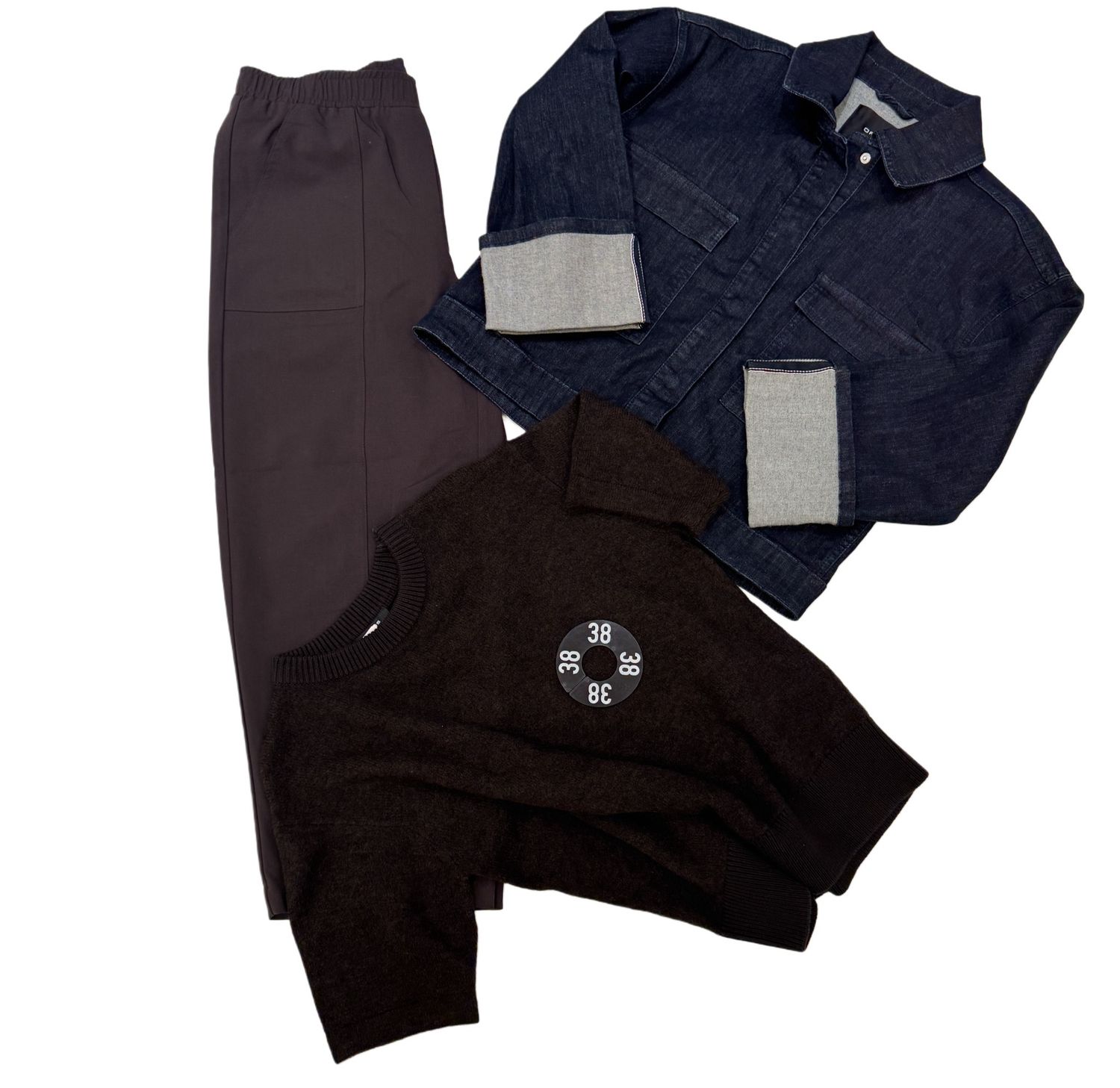 OPUS BOX Gr.38/2 Jeansjacke, Pullover choco, Hose choco- Preis 150€ Wert über 210€-Paypal-keine Retoure