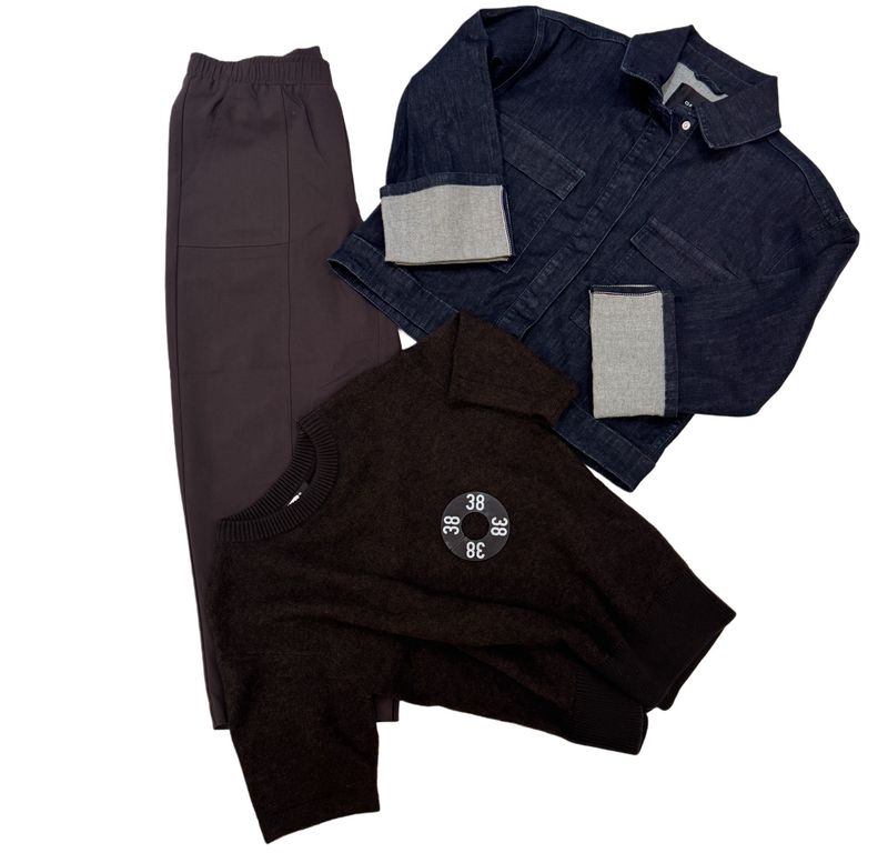 OPUS BOX Gr.38/2 Jeansjacke, Pullover choco, Hose choco- Preis 150€ Wert über 210€-Paypal-keine Retoure