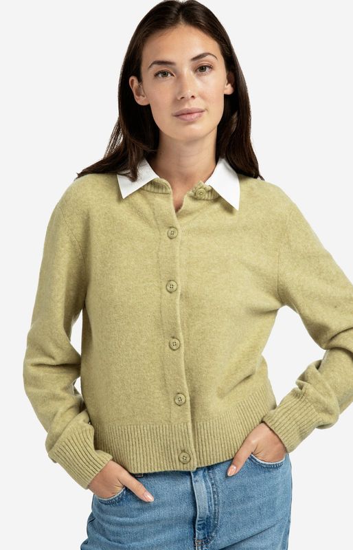 01-010117-50522 pale oliv green Cardigan mit abnehmbaren Kragen YAYA 01-010117-50522 pale oliv green Cardigan mit abnehmbaren Kragen YAYA