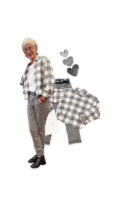 kuschelige Flanellbluse grey milk EMILY VAN DEN BERGH, Jeans SIENNA grey RED BUTTON, Basic Kurzarmshirt THE SHIRT PROJECT, Ledergürtel petrol aus Italien