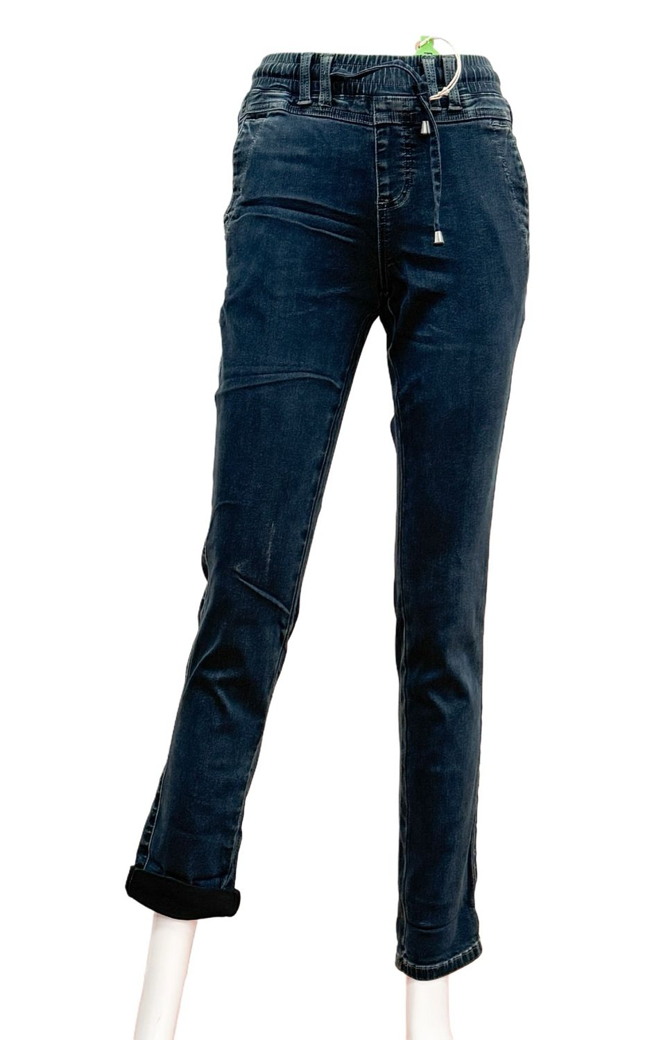SRB4636 Tessy denim Rib jog- dark stone used RED BUTTON- fällt normal aus
