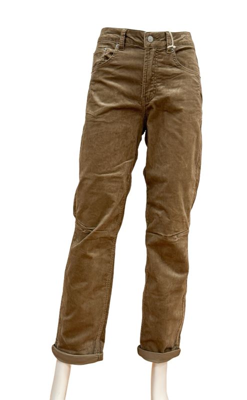 SRB4656 Caitlin Feincord truffle- barrel legs RED BUTTON - eine Größe kleiner kaufen
