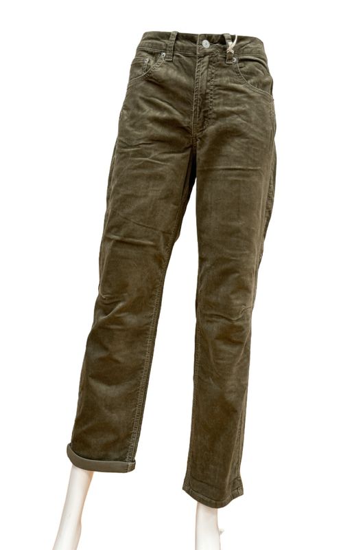 SRB4656 Caitlin Feincord oliv- barrel legs RED BUTTON - eine Größe kleiner kaufen