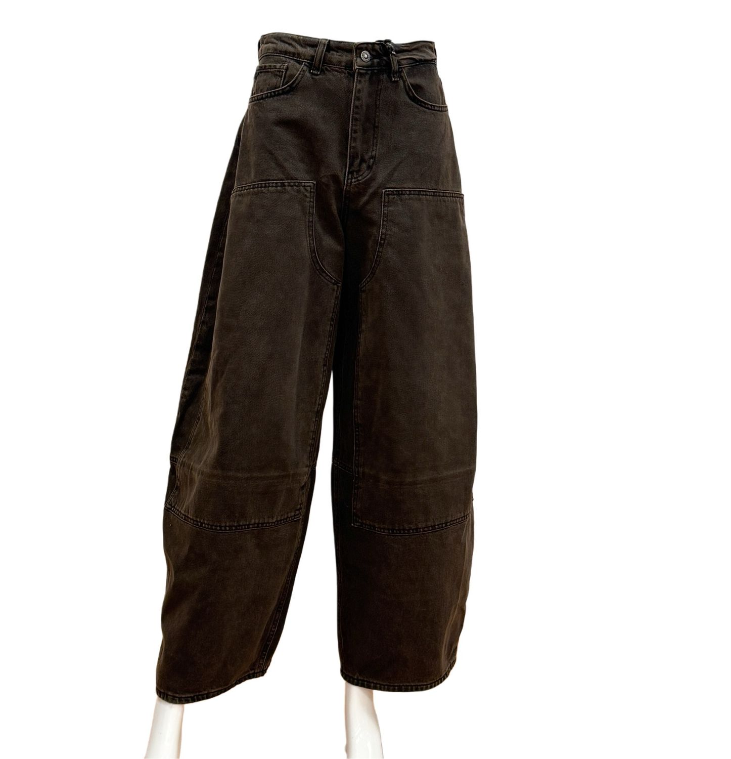 W230 weite BarrelJeans im Vintage Look Brown- Andere unter BLUE MONKEY