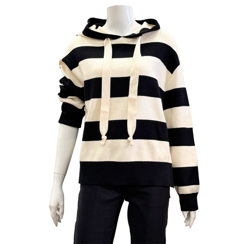 51008/5 offwhite black Strickhoodie THE SHIRT PROJECT 51008/5 offwhite black Strickhoodie THE SHIRT PROJECT