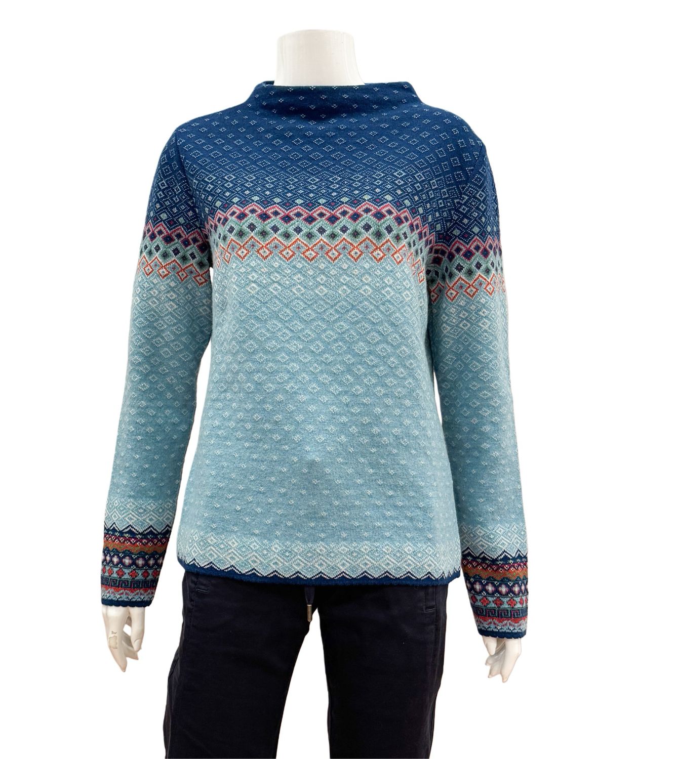 125516-0886 Jaquardpullover wasser bunt  DUNQUE