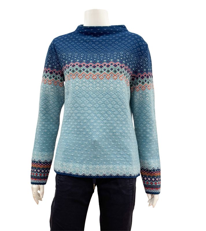 125516-0886 Jaquardpullover wasser bunt  DUNQUE