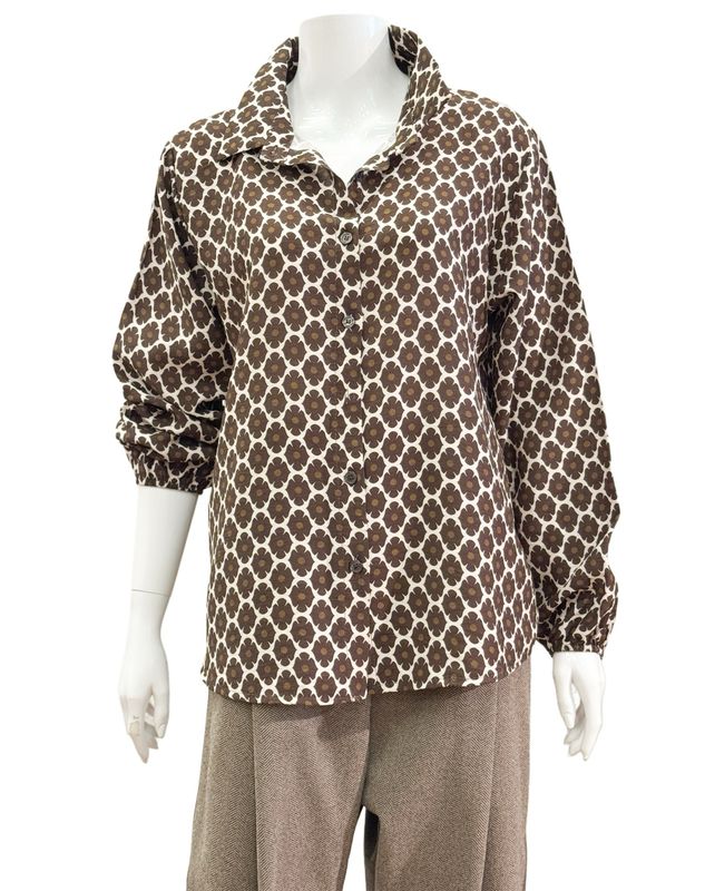 ANTARES Viscosebluse marrone gemustert MARTA DU CHATEAU