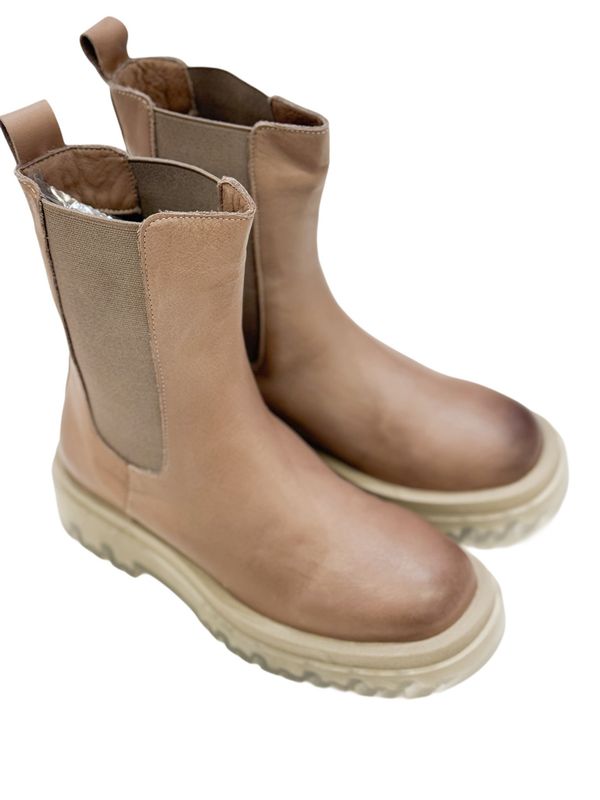 67071 Chelsea Boot taupe Glattleder LAZAMANI